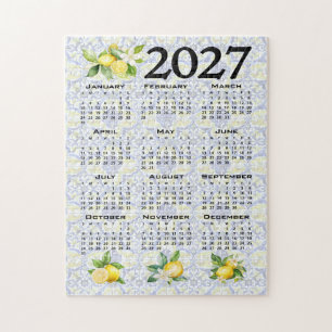 2027 Kalender Citroenen Italiaanse Mediterrane Teg Legpuzzel