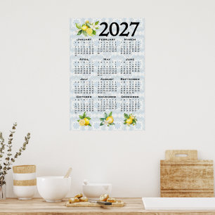 2027 Kalender Citroenen Italiaanse Mediterrane Teg Poster