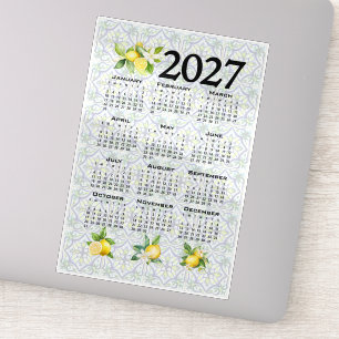 2027 Kalender Citroenen Italiaanse Mediterrane Teg Sticker