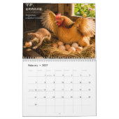 2027 Kalender Een Moederhen Siert Met Haar Vleugel (Feb 2027)