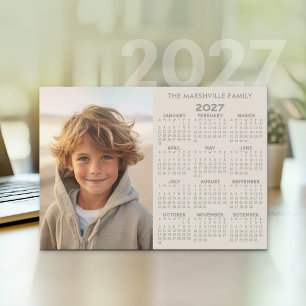 2027 Kalender - Foto Jaaroverzicht Modern Feestdagenkaart