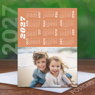 2027 Kalender Foto Overzicht Hele Jaar Modern Mini Briefkaart