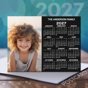 2027 Kalender - Foto volledig jaaroverzicht modern Briefkaart