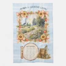 2027 Kalender Handdoek Langs een Landelijke Laan
