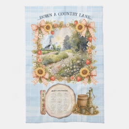 2027 Kalender Handdoek Langs een Landelijke Laan