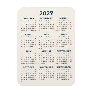 2027 Kalender Hele Jaar Uw Kleuren Mini Magneet