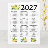 2027 Kalender Italiaanse stijl citroenen wit Kaart (Gele Bloem)