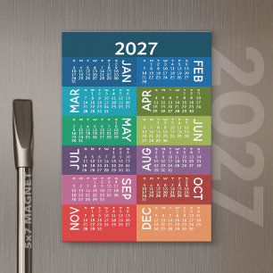 2027 Kalender - Jaar met funky kleurrijke maanden