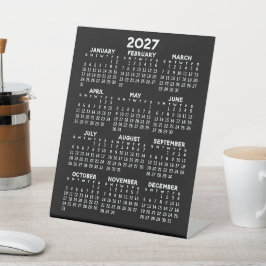 2027 Kalender - kan kleuren bewerken - klein bedri Reclamebord Met Voetstuk