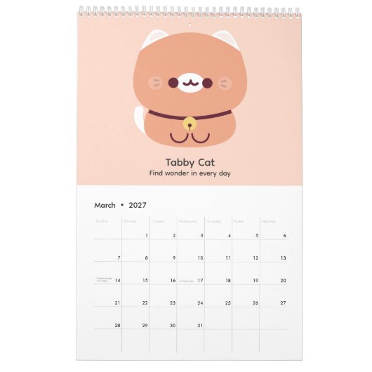 2027 Kalender Kat (Mar 2027)