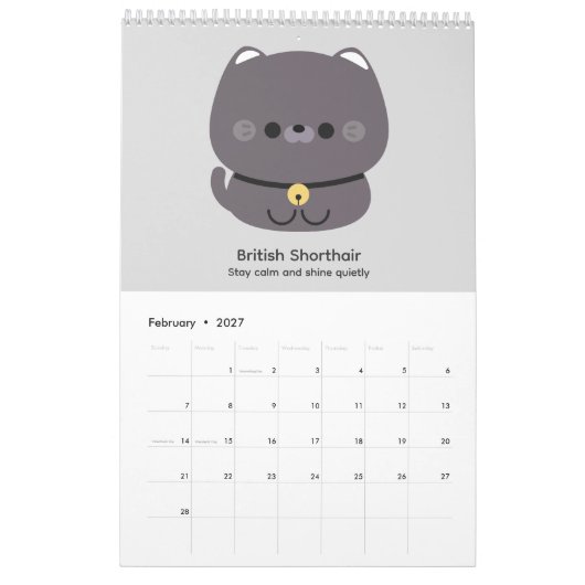 2027 Kalender Kat (Feb 2027)