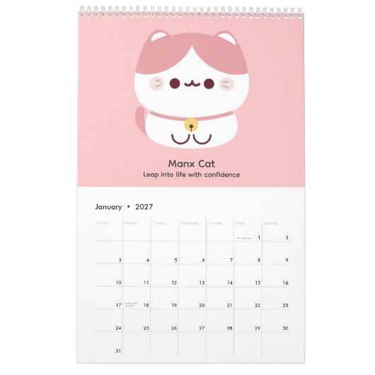 2027 Kalender Kat (Jan 2027)