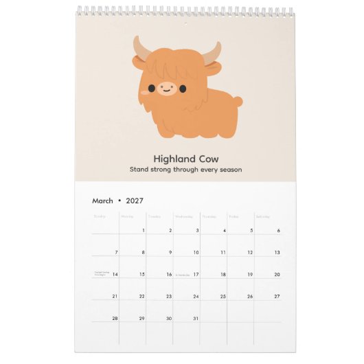 2027 Kalender Koe (Mar 2027)