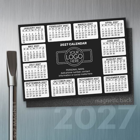 2027 Kalender - logo Contact Info Zwart - Magneet