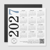 2027 Kalender Logo QR Code Blauw Zwart Zakelijk (Voorkant / Achterkant)