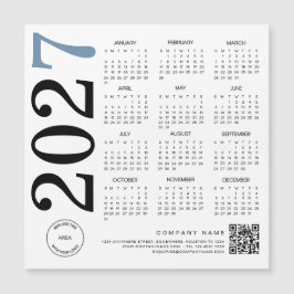2027 Kalender Logo QR Code Blauw Zwart Zakelijk