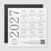 2027 Kalender Logo QR Code Neutraal Taupe Zakelijk (Voorkant / Achterkant)