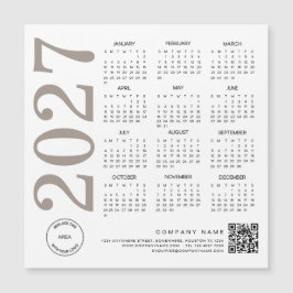 2027 Kalender Logo QR Code Neutraal Taupe Zakelijk
