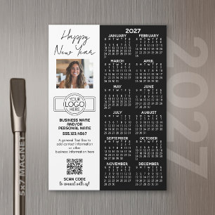 2027 Kalender MAGNEET - logo, QR-code, Foto Plus