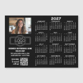 2027 Kalender MAGNEET - logo, QR-code, Foto ZWART (Voorkant)
