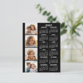 2027 Kalender met 4 foto collage Briefkaart (Staand voorkant)