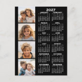 2027 Kalender met 4 foto collage Briefkaart (Voorkant)