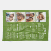 2027 Kalender met 4 Foto Collage - Groen Theedoek (Horizontaal)