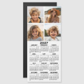 2027 Kalender met 4 Foto Collage - Moderne Magneet (Voorkant / Achterkant)