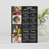 2027 Kalender met 4 Foto Collage op Kaart (Staand voorkant)