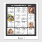 2027 Kalender met 4 foto's Sticker (Vel)