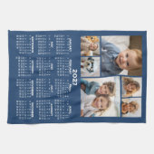 2027 Kalender met 6 foto collage - Blauw Theedoek (Horizontaal)