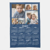 2027 Kalender met 6 foto collage - Blauw Theedoek (Verticaal)