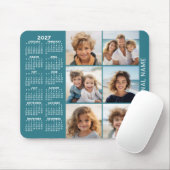 2027 Kalender met 6 foto collage Muismat (Met muis)