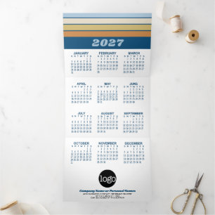 2027 Kalender met Bedrijfslogo aan de Wand Drieluik Wenskaart