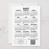 2027 Kalender met bedrijfslogo en QR-code Feestdagenkaart (Voorkant)