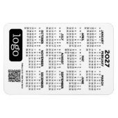 2027 Kalender met bedrijfslogo en QR-code Magneet (Horizontaal)