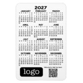 2027 Kalender met bedrijfslogo en QR-code Magneet (Verticaal)