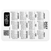 2027 Kalender met bedrijfslogo en QR-code Magneet (Horizontaal)