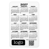 2027 Kalender met bedrijfslogo en QR-code Magneet (Verticaal)