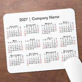 2027 Kalender met Bedrijfsnaam Wit Muismat