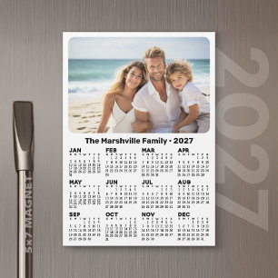 2027 Kalender met foto aangepaste tekst magnetisch
