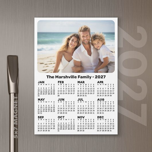 2027 Kalender met foto aangepaste tekst magnetisch