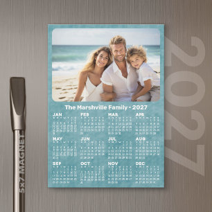 2027 Kalender met foto aangepaste tekst magnetisch