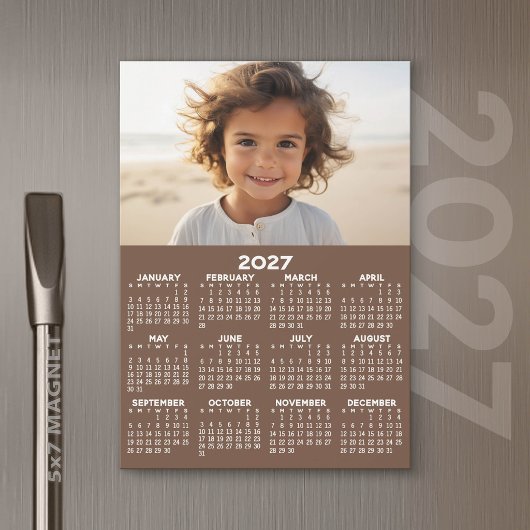 2027 Kalender met Foto - Hele Jaar Magnetische Kaa