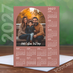 2027 Kalender met Foto - Hele Jaar Terra Cotta Feestdagenkaart