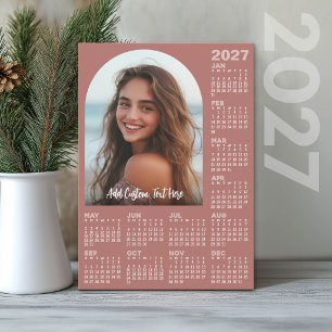 2027 Kalender met Foto - Hele Jaar Terra Cotta Feestdagenkaart