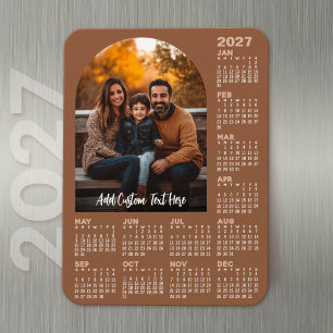 2027 Kalender met Foto - Hele Jaar Terra Cotta Magneet