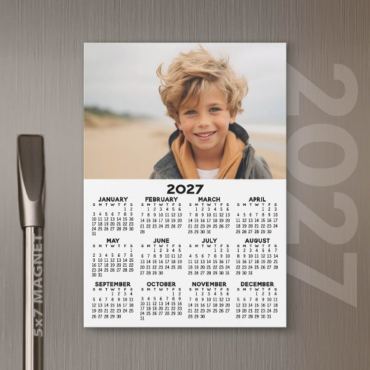 2027 Kalender met foto - Jaaroverzicht Magnetische