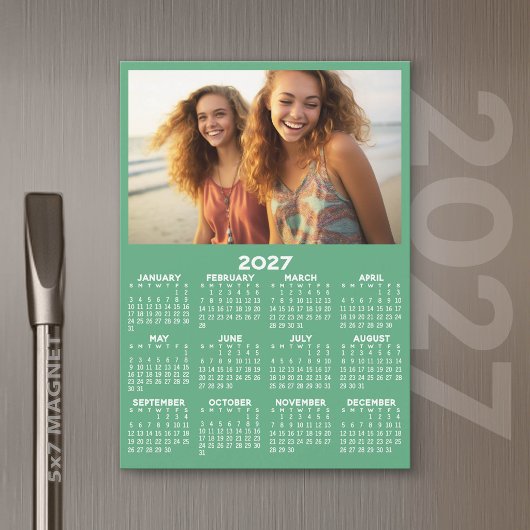 2027 Kalender met Foto Minimal Modern Magneet