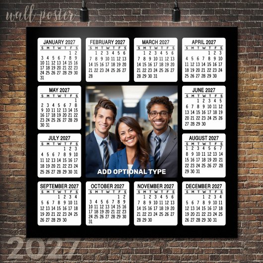 2027 Kalender met Foto Modern Minimaal Poster